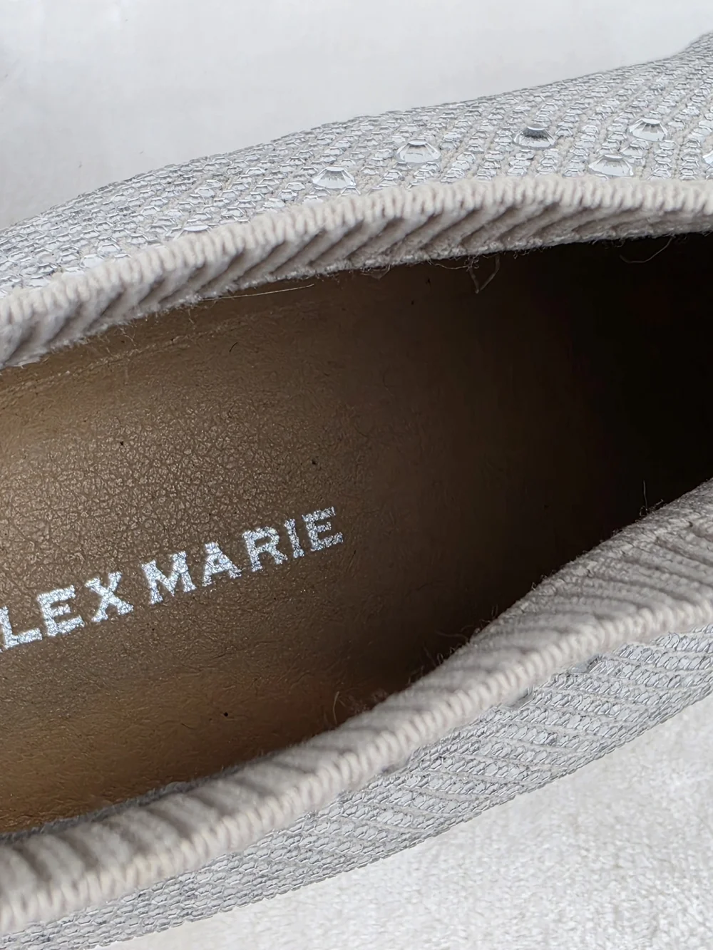 Alex Marie Halika Rhinestone Wedge Sneakers Womens 10M Silver Knit Bootie
